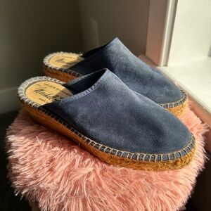 Andre Assous Navy Espadille Wedges